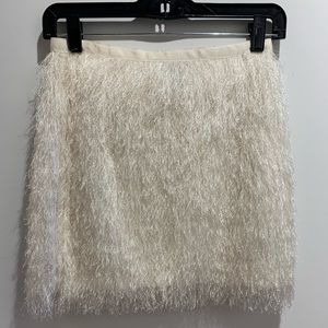 White fringe mini skirt- size 4 H&M